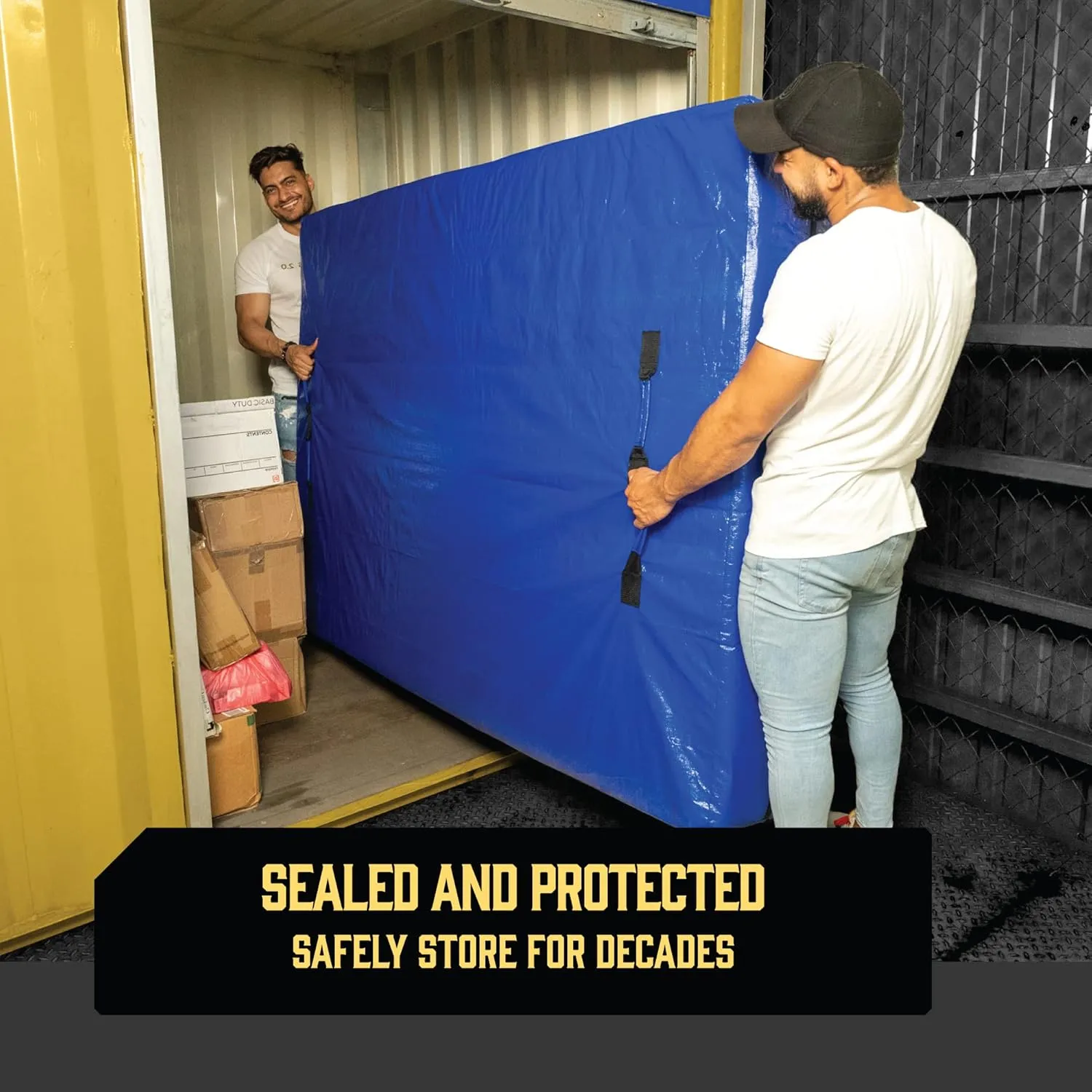 BELADOR Mattress Bags for Moving, King Size, Extra-Thick, Reusable, Blue, Zipper Closure, Water-Resistant & Durable Construction, Mattress Cover