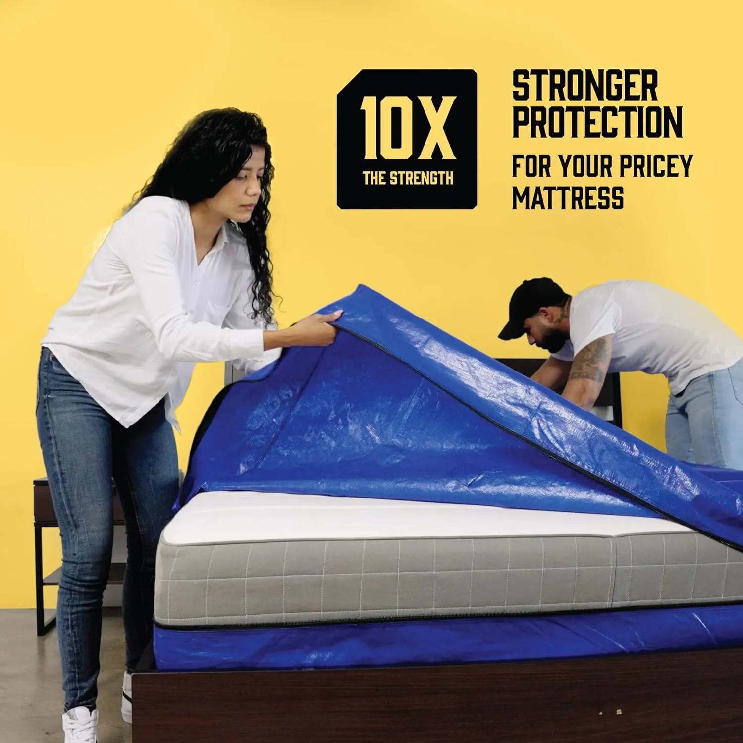 BELADOR Mattress Bags for Moving, King Size, Extra-Thick, Reusable, Blue, Zipper Closure, Water-Resistant & Durable Construction, Mattress Cover
