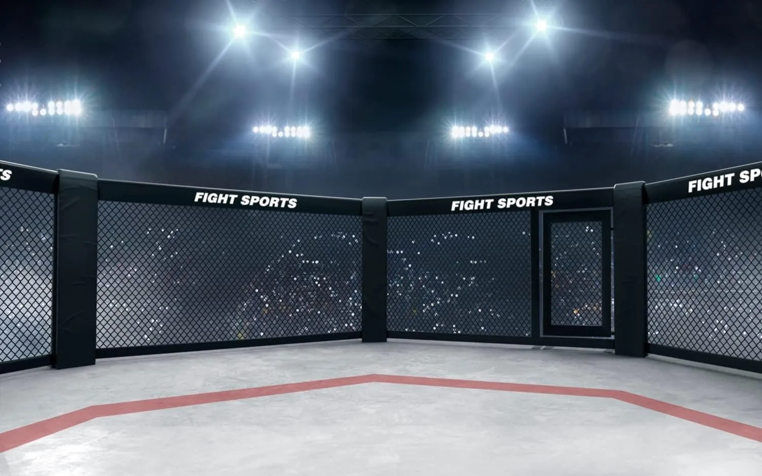 BELECO 7x5FT Fabric Boxing Backdrop Stadium Light 3D Arena Photo Backdrop Fight Sports Competition Ring Photography Background UFC Decor Baby Shower Birthday Party Boys Men Photo Props
