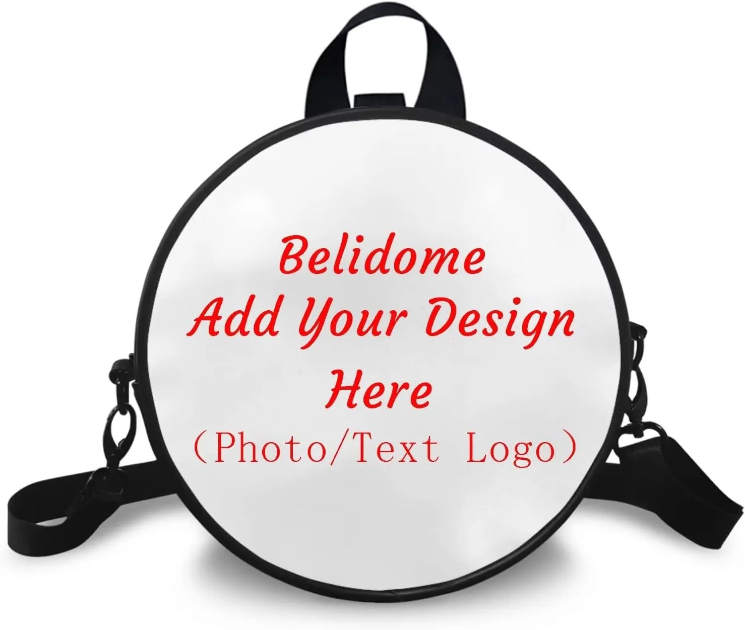 Belidome Leather Round Crossbody Bag for Women Girls Messenger Wallet Leather Purse