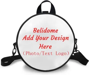 Belidome Leather Round Crossbody Bag for Women Girls Messenger Wallet Leather Purse