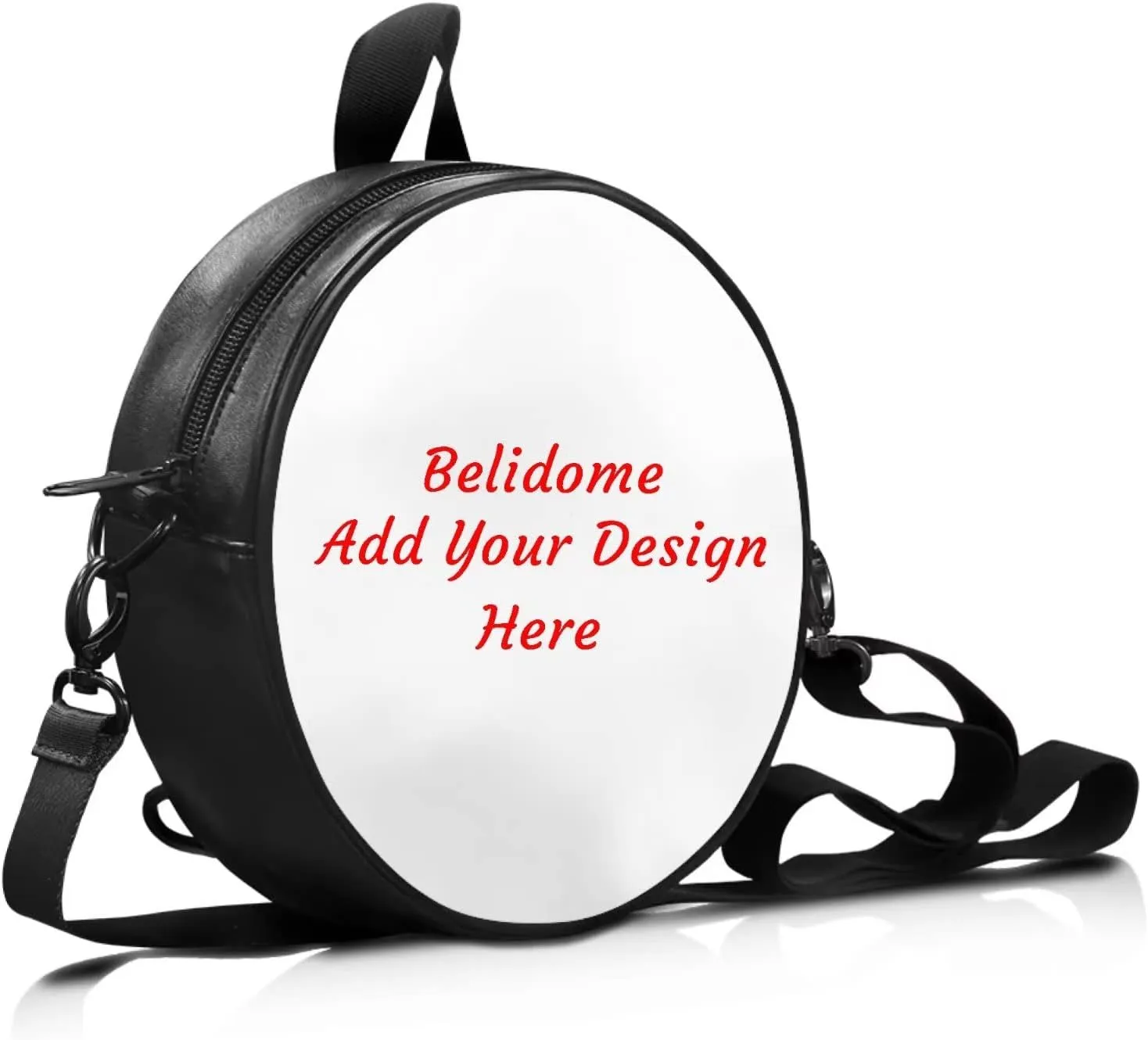 Belidome Leather Round Crossbody Bag for Women Girls Messenger Wallet Leather Purse