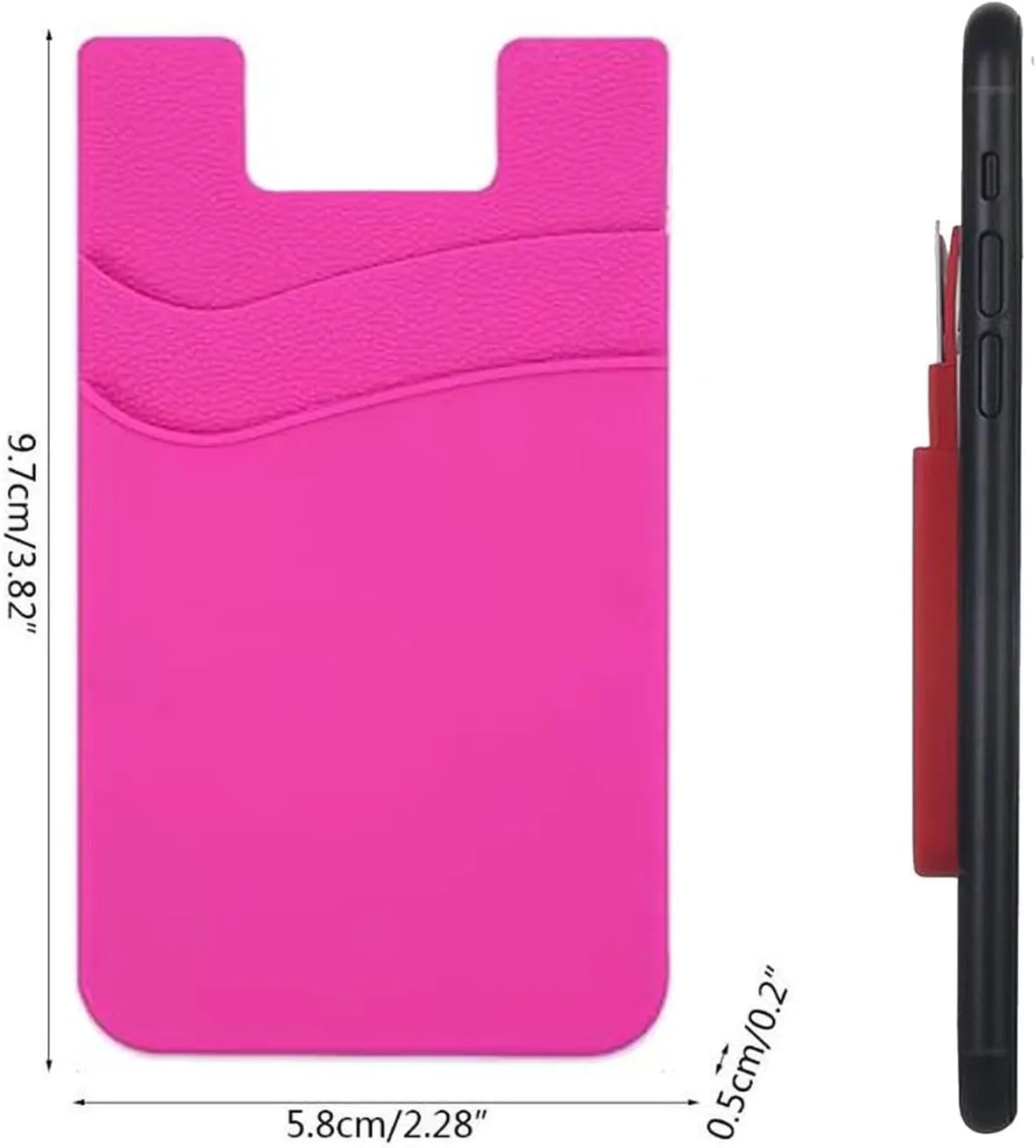 BIAJIYA Card Holder for Back of Phone, Stick-on ID Credit Adhesive Silicone Pouch Wallet Card Sleeve Pocket for All Smartphones