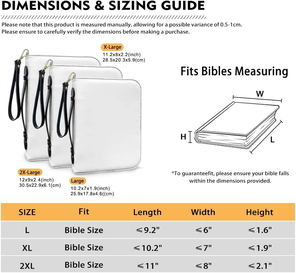 Bible Cover Case for Women Bible Bag With Bookmarks for Men Church Book Handbag for Girls Boys Study