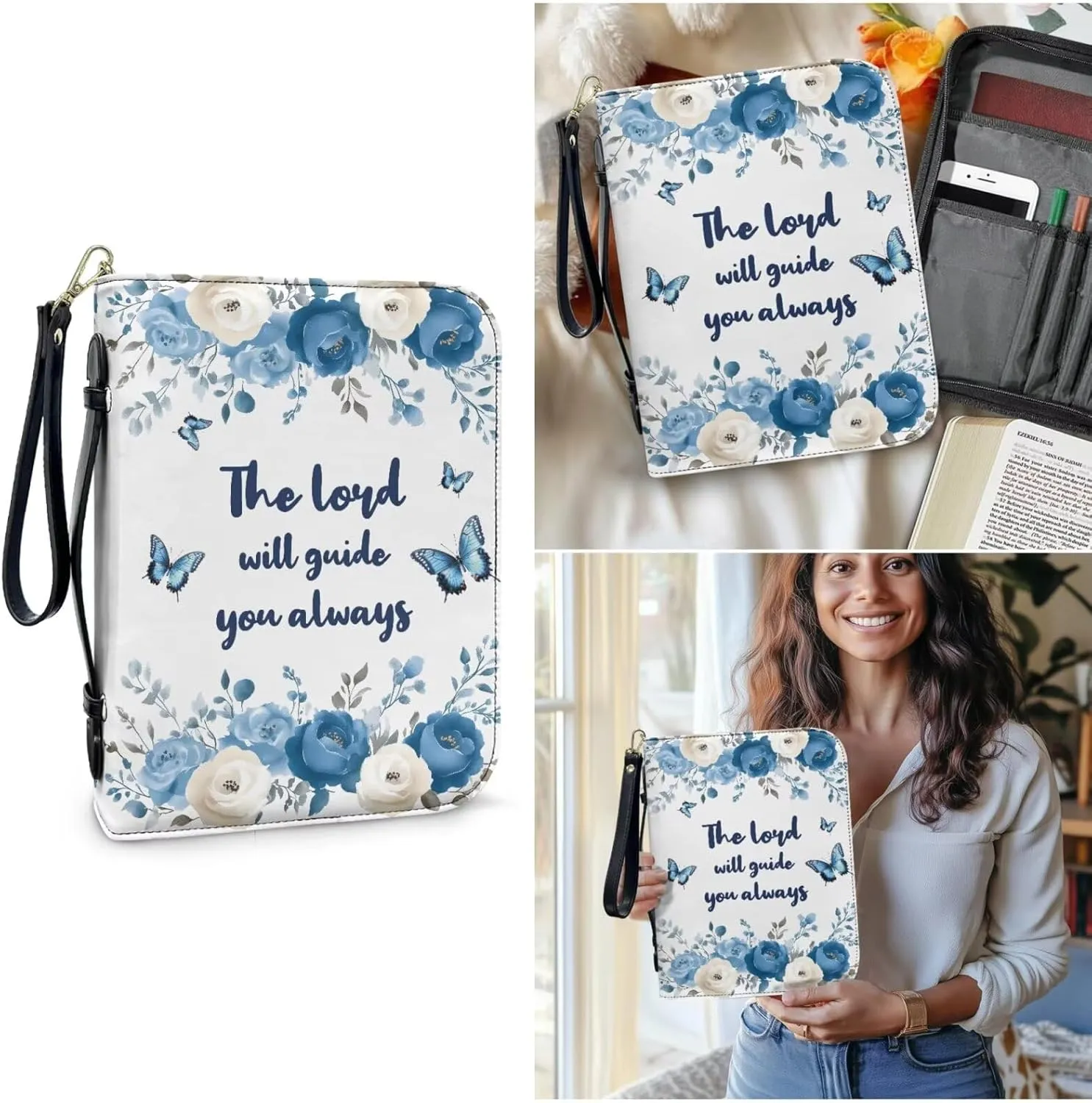 Bible Cover Case for Women Bible Bag With Bookmarks for Men Church Book Handbag for Girls Boys Study