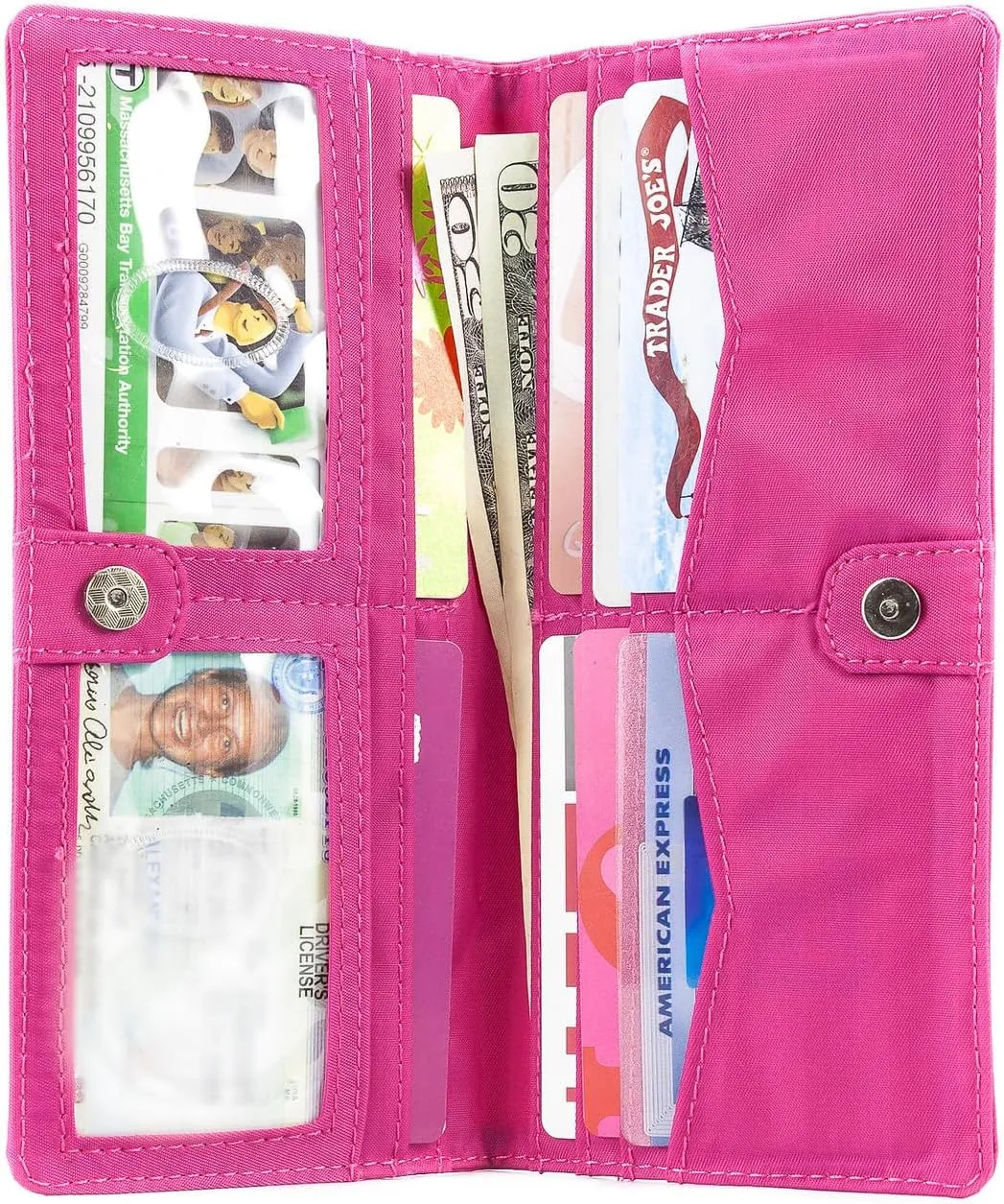Big Skinny Women's Executive Bi-Fold Checkbook Slim Wallet, Holds Up to 40 Cards