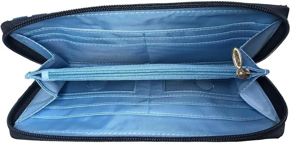 Big Skinny Women's Panther Clutch Slim Wallet, Holds Up to 40 Cards