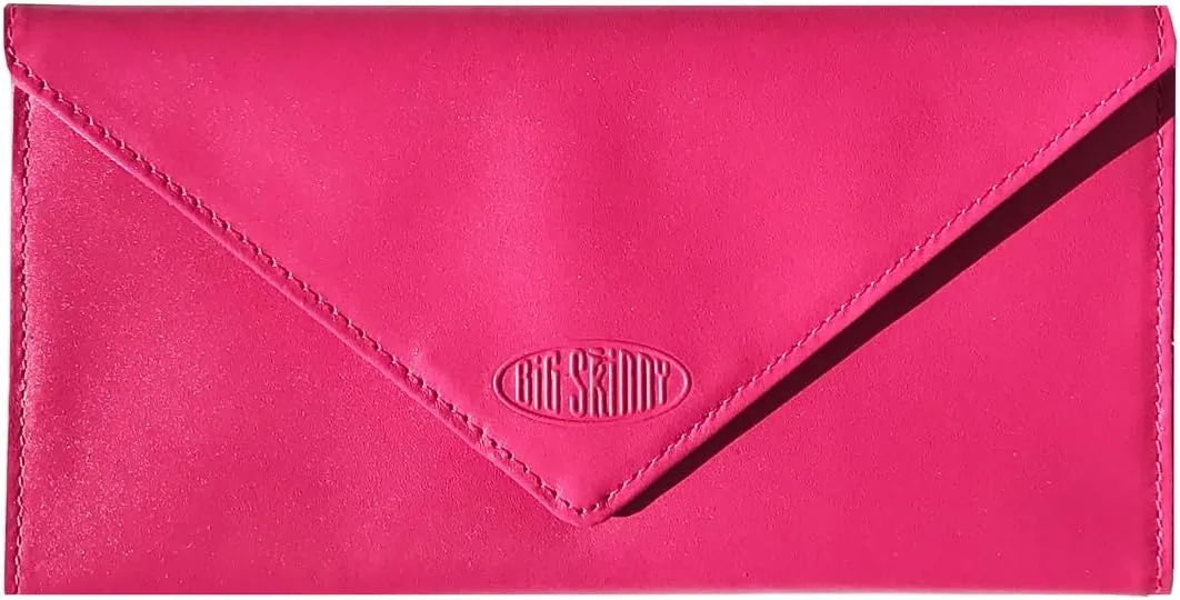 Big Skinny Women's Slimvelope Leather Tri-Fold Checkbook Slim Wallet, Holds Up to 40 Cards
