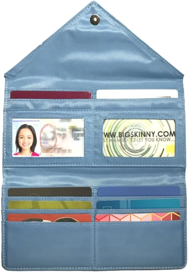 Big Skinny Women's Slimvelope Tri-Fold Checkbook Slim Wallet, Holds Up to 40 Cards