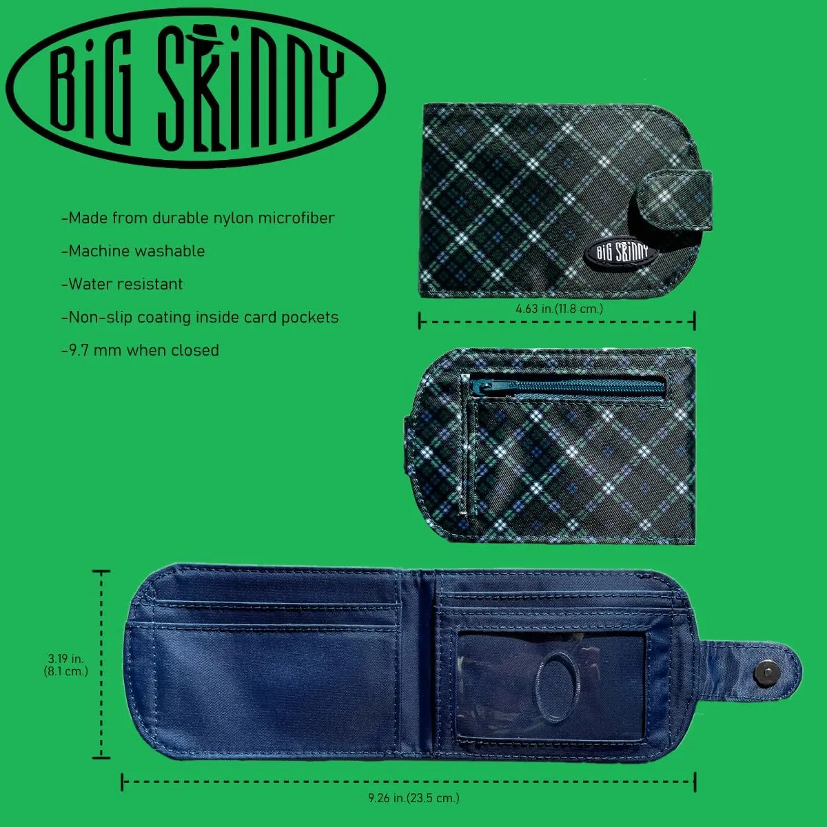 Big Skinny Women's Taxicat Bi-Fold Slim Wallet, Holds Up to 25 Cards