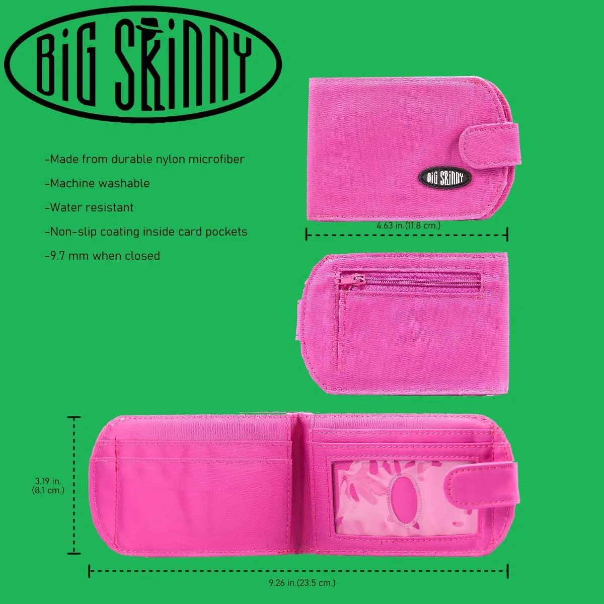 Big Skinny Women's Taxicat Bi-Fold Slim Wallet, Holds Up to 25 Cards