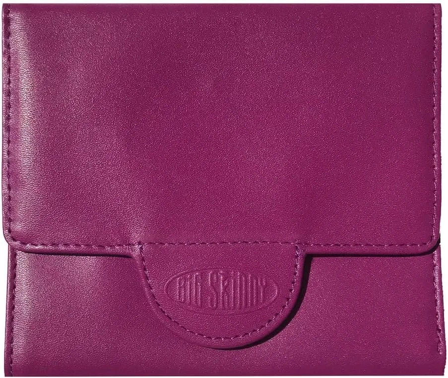 Big Skinny Women's Trixie Leather Tri-Fold Slim Wallet, Holds Up to 30 Cards