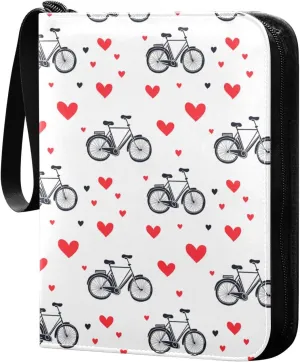 binder photo with double sided removable sleeves collectors for 400   cards Bike Simple Line Art Heart Shape Valentine's Day