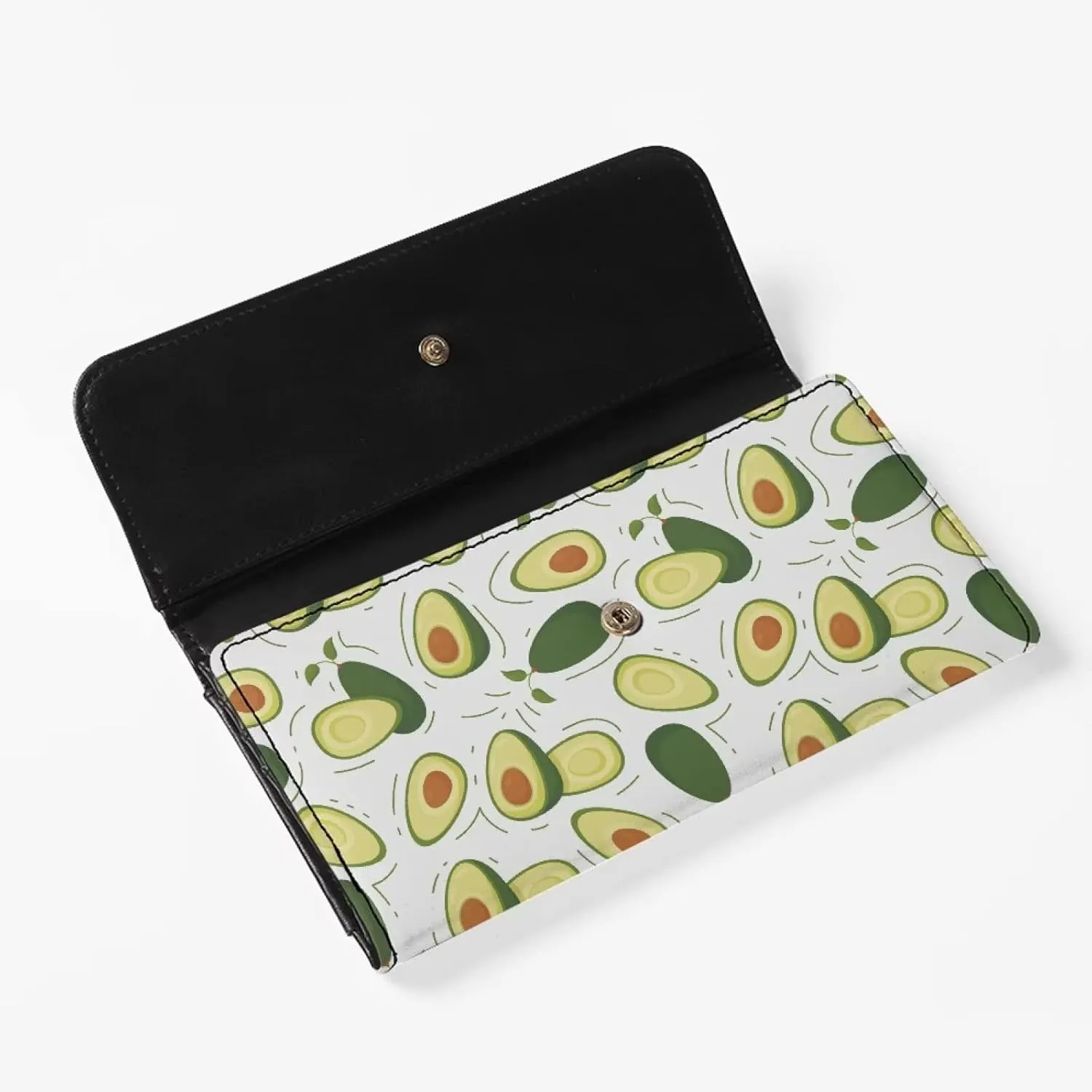 Binienty Fruit Theme Avocado Wallet for Women,PU Leather Card Holder Organizer Trifold Purse for Travel