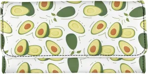Binienty Fruit Theme Avocado Wallet for Women,PU Leather Card Holder Organizer Trifold Purse for Travel
