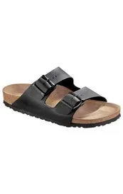 Birkenstock Arizona Oiled Leather Black Narrow Slide