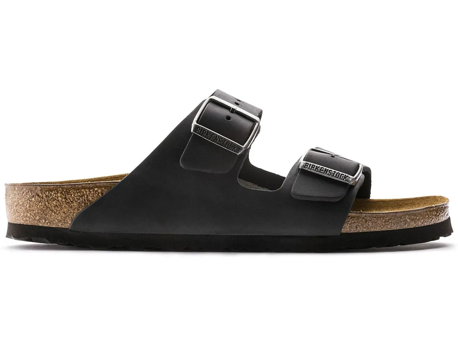 Birkenstock Arizona Oiled Leather Black Narrow Slide