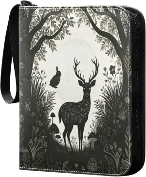 Black Deer Card Binder 4 Pockets, 400 Pockets Trading Card Binder Removable Card Albums Card Holder for Games, Sports, Football, Baseball Cards