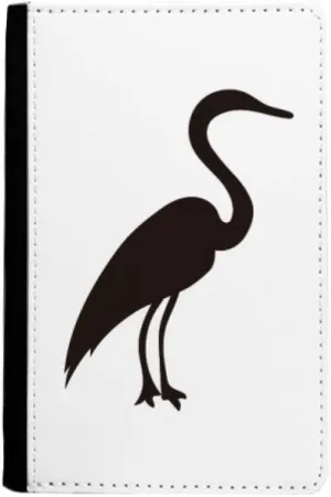 Black Grey Heron Animal Portrayal Passport Holder Notecase Burse Wallet Cover Card Purse