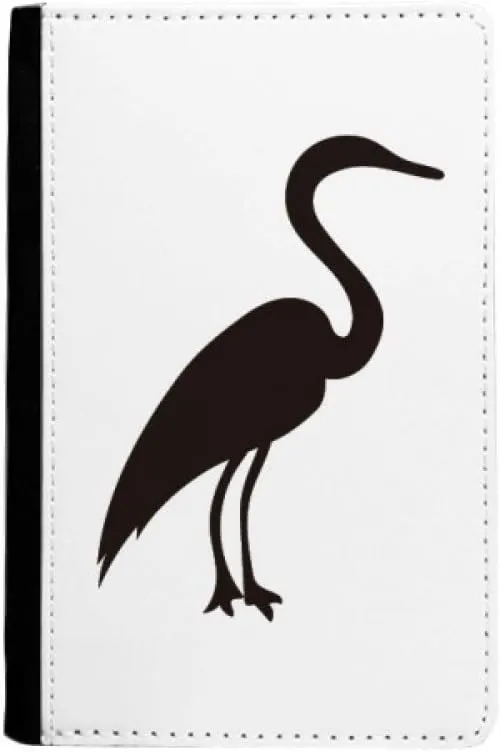 Black Grey Heron Animal Portrayal Passport Holder Notecase Burse Wallet Cover Card Purse