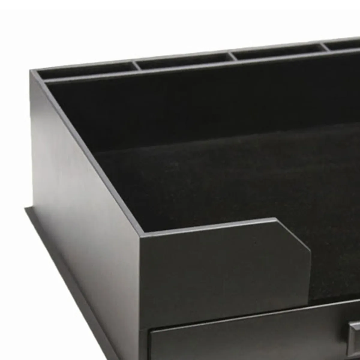 Black Leather Deluxe 17" x 14" Conference Pad & Coaster Holder