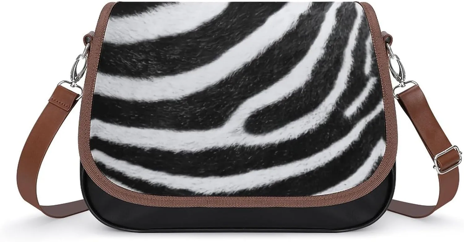 Black White Stripes Zebra Print Women's Shoulder Bag, Handbag, Crossbody Bag