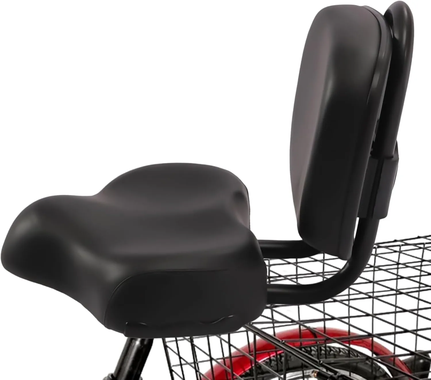 Black Wide Comfort Tricycle Bike Seat,Electric Bicycle Saddle Seat Pad with Back Rest,Comfort Leather Cushion Soft Pad for Tricycle or Electric Vehicle