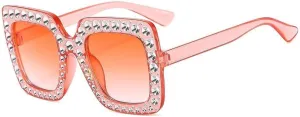 Bling Crystal Sunglasses for Kids Fashion Rhinestone Sun Glasses Children Trendy Retro Sparkling Shades UV400 Eyewear