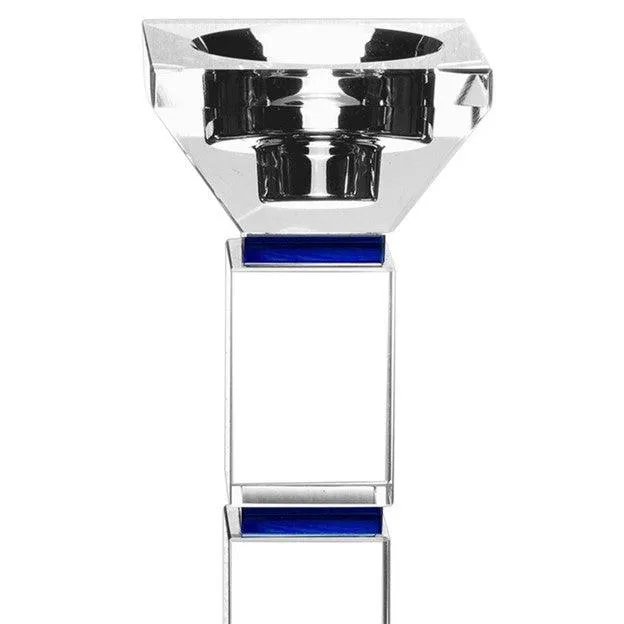 Blue Crystal Candlesticks Set