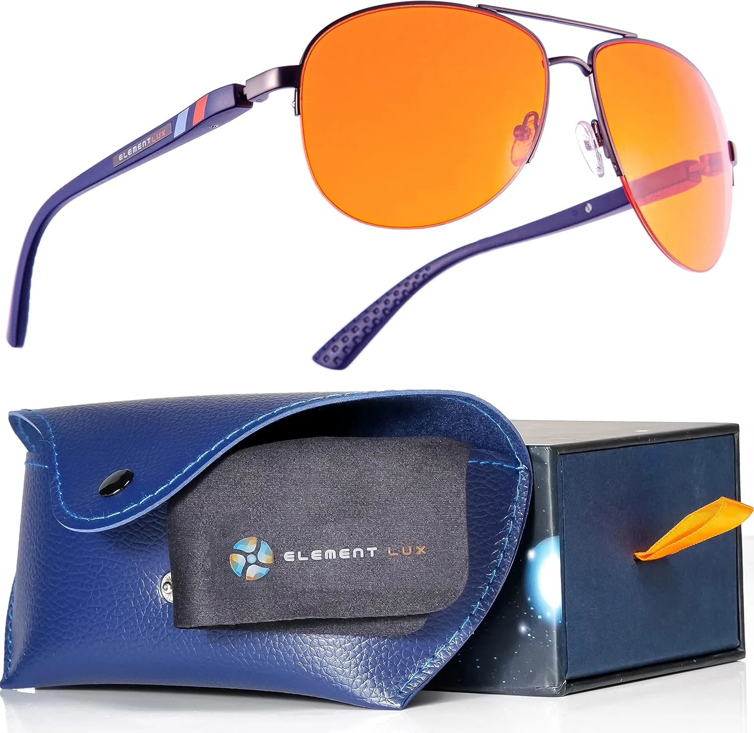 Blue Light Blocking Glasses Amber Lenses - For Better Sleep, Gaming, Eye Strain, Computer