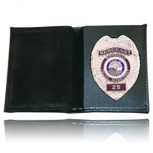 Boston Leather Book Style Badge Wallet Vertical Card Slots Soft 165