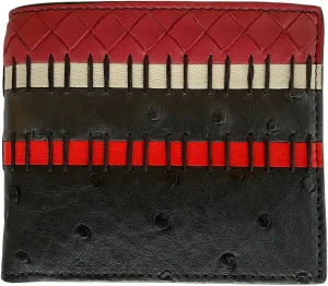 Bottega Veneta Nappa/Ostrich Multicolor Leather Bifold Wallet