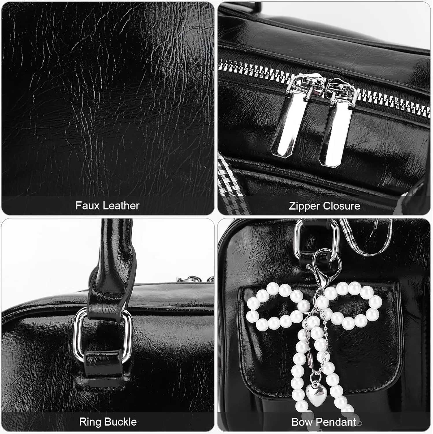Bow Purse Cute Ita Bag Aesthetic Japanese Shoulder Bag Y2K Purse Leather Tote Bag Satchel Handbag Purse