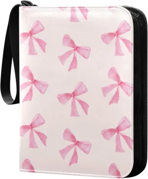 Bow Tie Card Binder 4 Pockets, 400 Pockets Trading Card Binder Removable Card Albums Card Holder for Games, Sports, Football, Baseball Cards