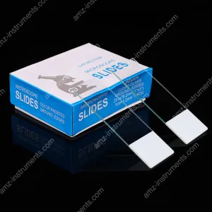 BP-7109W Blank microscope slides ground edge with single white coated end