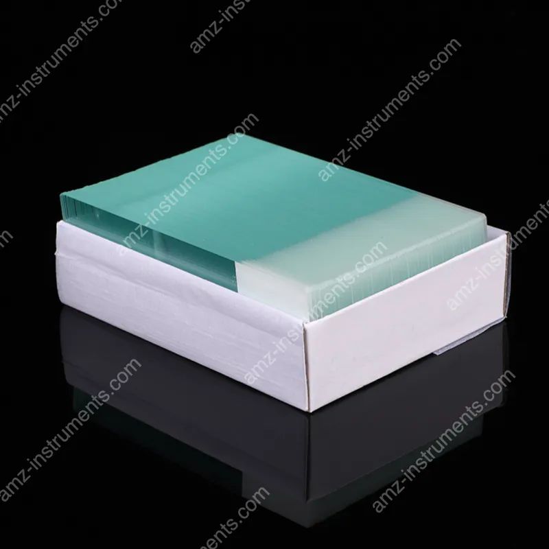 BP-7109W Blank microscope slides ground edge with single white coated end