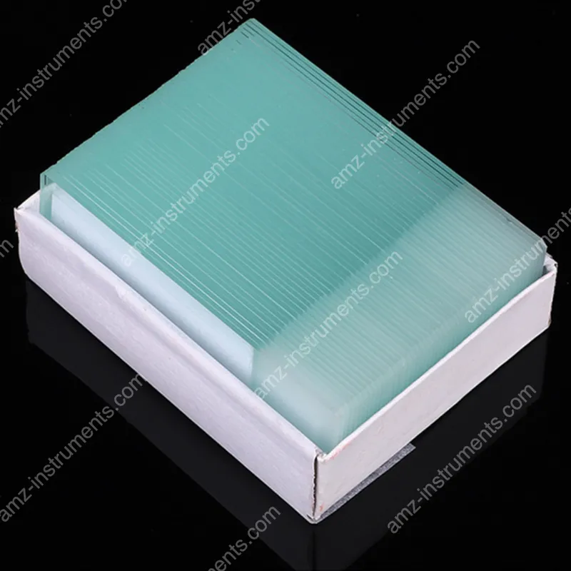 BP-7109W Blank microscope slides ground edge with single white coated end