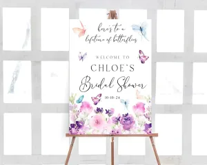 Bridal Shower Sign, Bridal Shower Welcome Sign, Butterflies Bridal Shower Signs, Bridal Sign for Shower, Bridal Shower Sign, Welcome to Bridal Shower, Bridal Shower Welcome Signs On Stand #Hi2