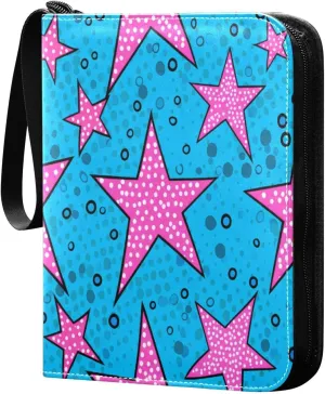 Bright Stars Card Binder 4 Pockets, 400 Pockets Trading Card Binder Removable Card Albums Card Holder for Games, Sports, Football, Baseball Cards