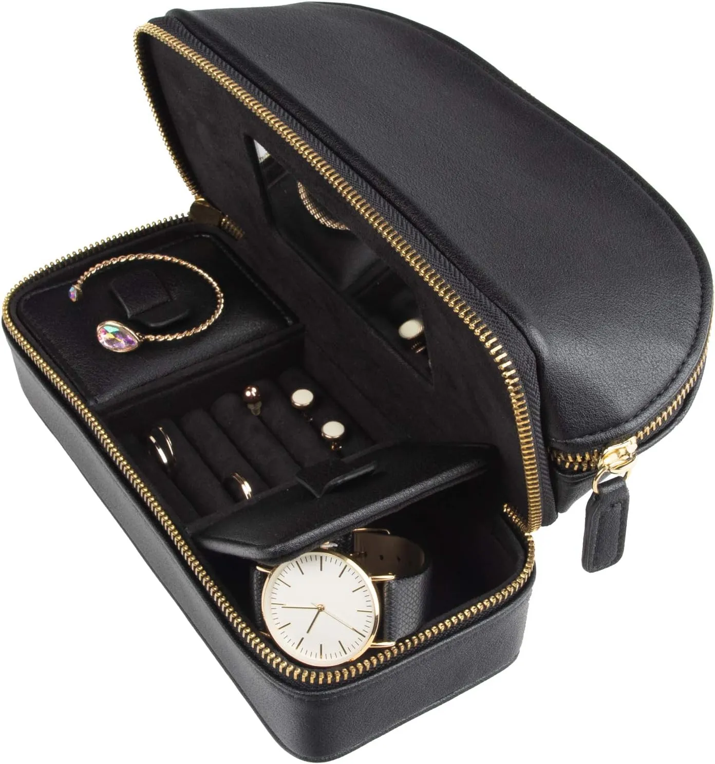 Brouk and Co. Duo Travel Organizer for Cosmetics and Jewelry, Black
