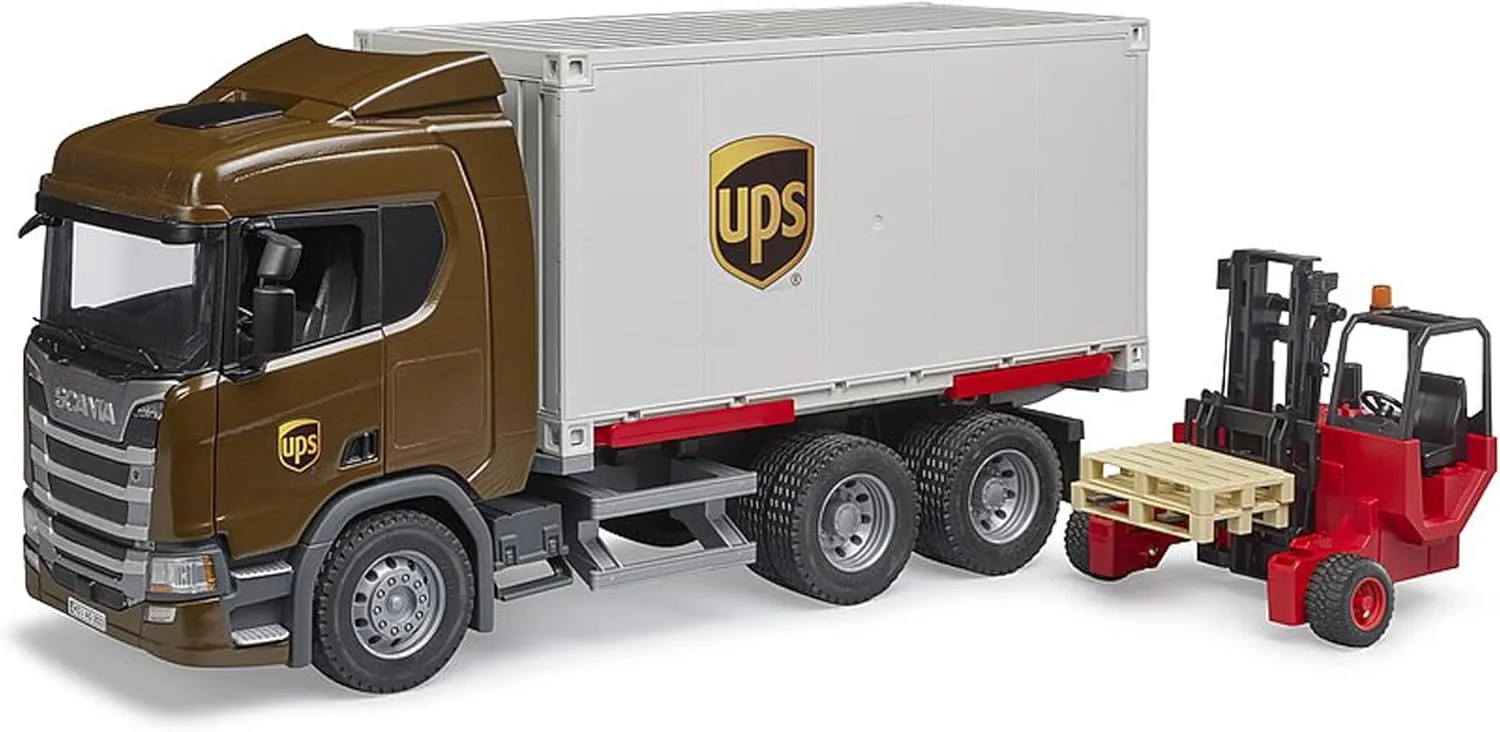 Bruder 03582 Scania Super 560R UPS Logistics Truck with Forklift