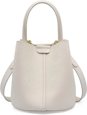 Bucket Bags for Women, Genuine Leather Crossbody Bags, Top-handle purses with an Adjustable Strap