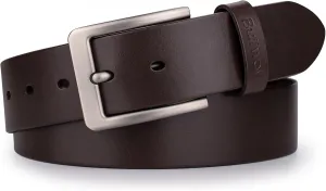 Buffway Leather Belt for Men - Durable Full Grain Men's Belt 1.5", Versatile for Daily Use, with Gift Box