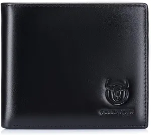 BULLCAPTAIN Wallets for Men with Double ID Window Slim Bifold Vintage Genuine Leather Front Pocket Wallet QB-05#3