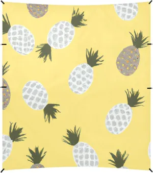 Burbuja Pineapples in Light Yellow Beach Canopy Windproof Beach Tent Sun Shade with 4 Sandbags & Sand Shovel, Portable Sun Shelter for Family Camping Picnic
