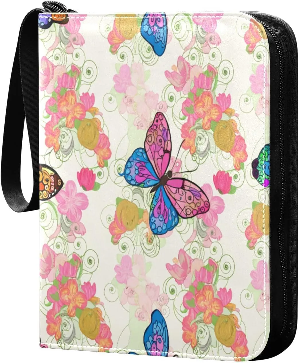 Butterflies Card Binder 4 Pockets, 400 Pockets Trading Card Binder Removable Card Albums Card Holder for Games, Sports, Football, Baseball Cards