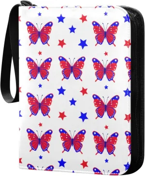 Butterflies Card Binder 4 Pockets, 400 Pockets Trading Card Binder Removable Card Albums Card Holder for Games, Sports, Football, Baseball Cards