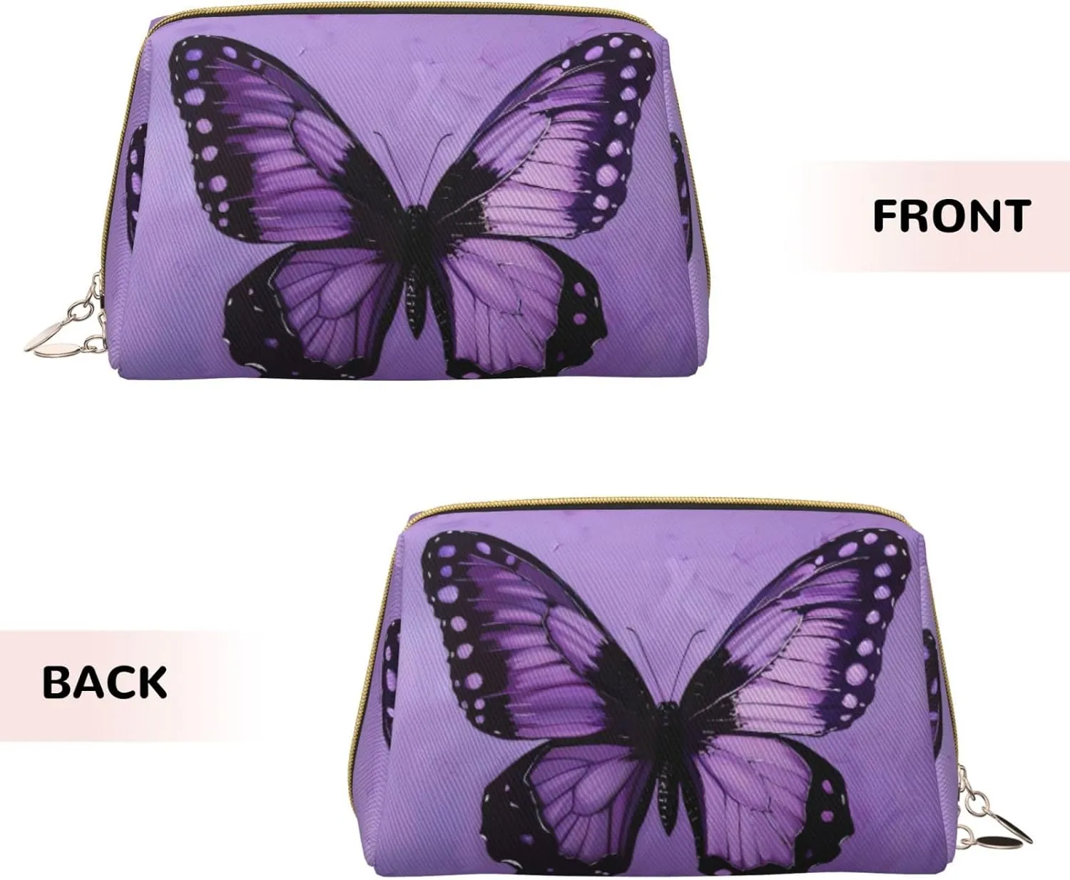 Butterfly Purple Toiletry Pouch, Travel-Friendly Makeup Organizer For Makeup Brushes, Lipsticks