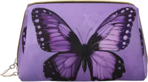 Butterfly Purple Toiletry Pouch, Travel-Friendly Makeup Organizer For Makeup Brushes, Lipsticks