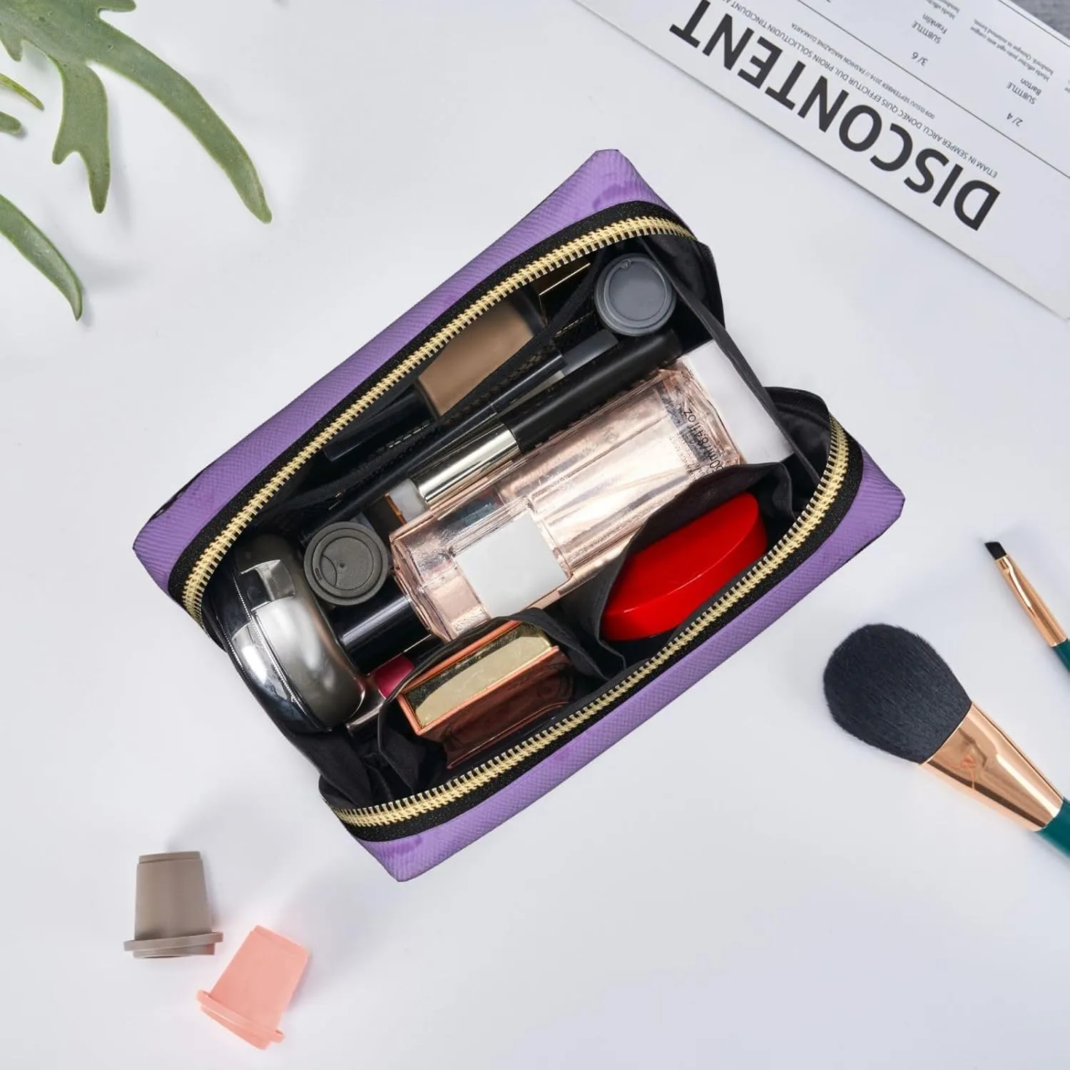 Butterfly Purple Toiletry Pouch, Travel-Friendly Makeup Organizer For Makeup Brushes, Lipsticks